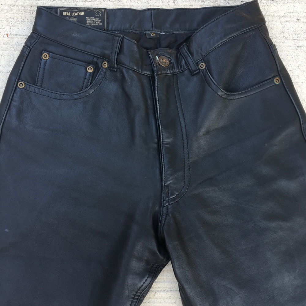 Vintage Woodlands Black Leather Pants
